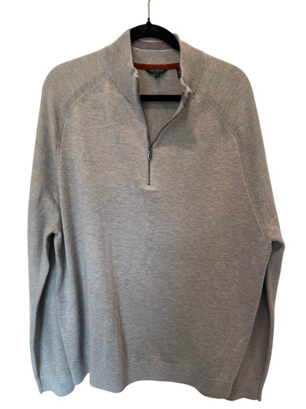 Ted Baker Men’s 3XL Size 7 Gray Textured Quarter Zip Sweater
